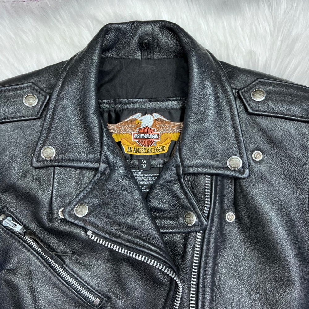 🚫SOLD |•HARLEY-DAVIDSON•| Awesome HD Black Leather Jacket - Picture 6 of 15